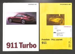Der 911 Turbo PORSCHE 993 Prospekt + Preisliste Schweiz 1995