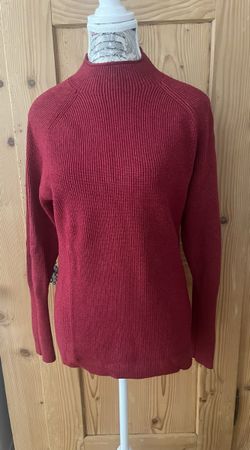 Damen Pullover Himbeer-Rot gerippt Grösse S