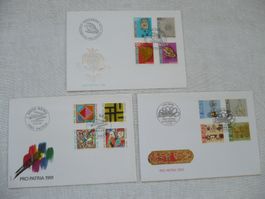 Pro Patria 1991/93/94 3 FDC SBK B231 - B234, B239 - B246
