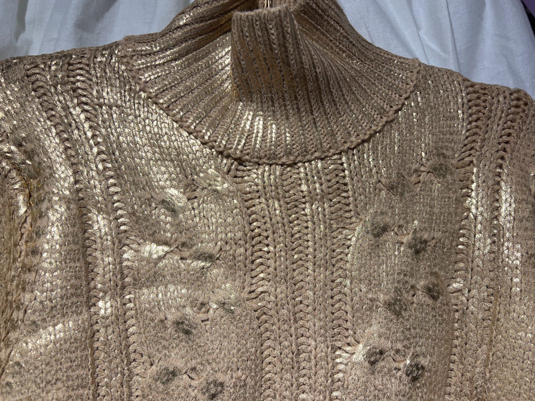 Maglioni & Felpe: Gold-Stehkragen-Pullover im Zopfstrick – Nuovo e nell'imballaggio originale da Zürich venduto da Naebeli 7