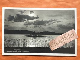 1939 Zugersee Abendstimmung beim Eyeninseli, Rarität!