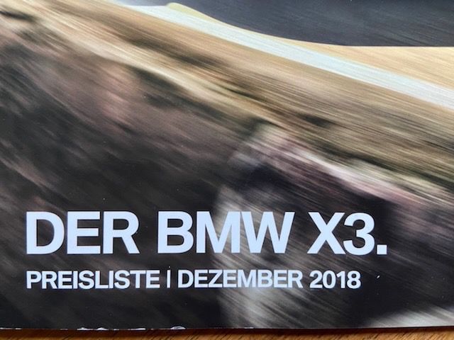 BMW X3 Konvolut Prospekt & Preisliste 2018 2019 brochure lot