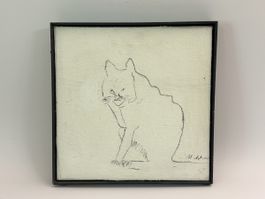 Handgezeichnete Katze auf Leinwand