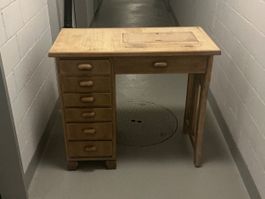 Vintage/antiker Holz Schreib- und Nähtisch
