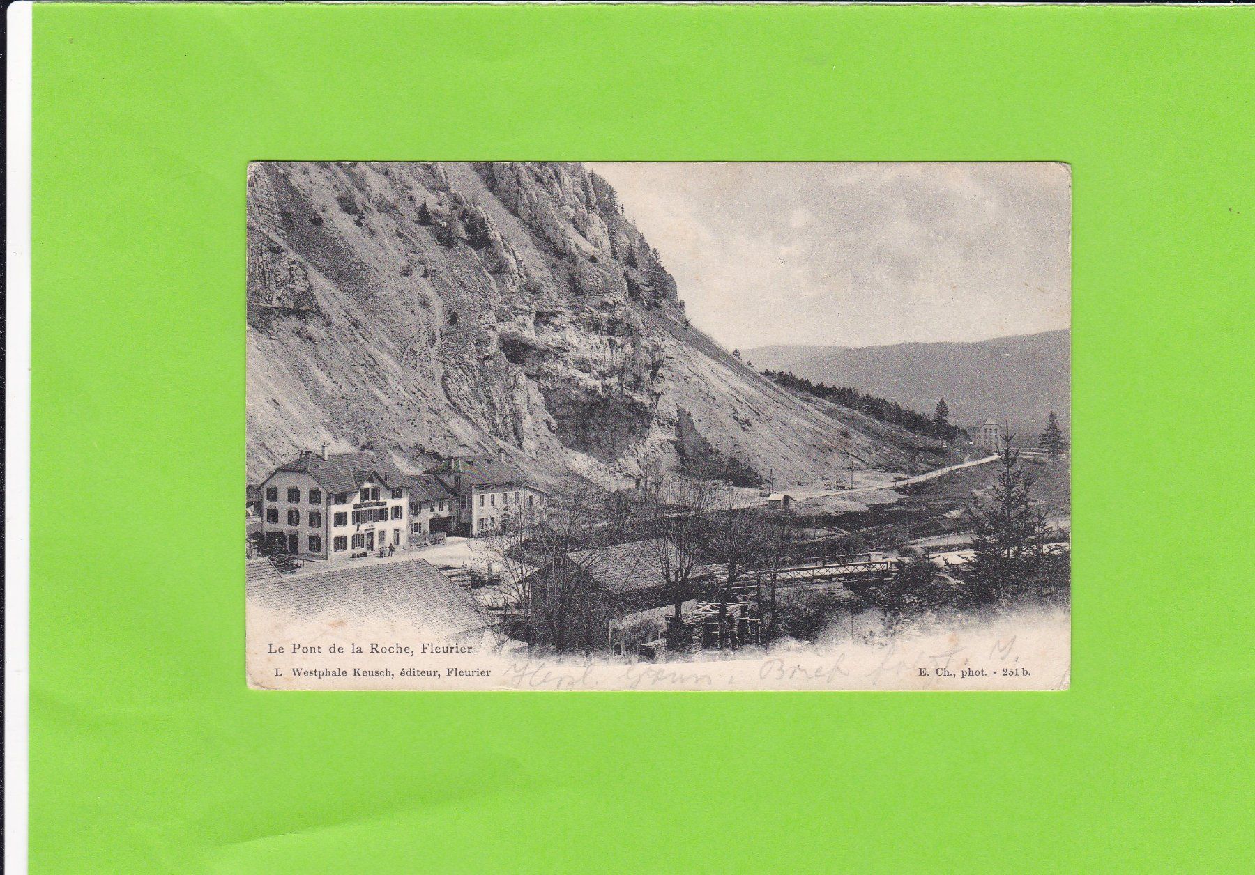 Ansichtskarten: Le Pont de la Roche, Fleurier – Gebraucht aus St. Peterzell von neckertal