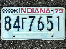 Alte Autonummer Amerika Indiana 1979