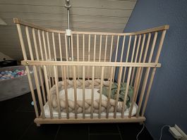 babybay Boxspring XXL Beistellbett Natur inkl. Matratze & 2 