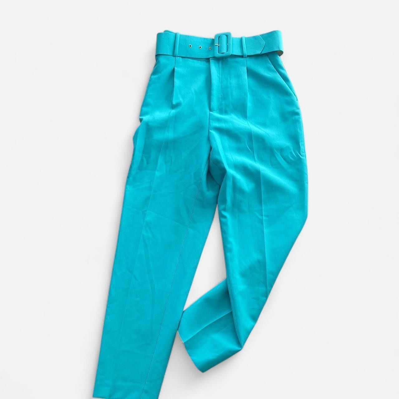 Zara Hosen: Zara Turquoise Blue Belted Trousers – Neu (gemäss Beschreibung) aus Basel von 1moonstar 1