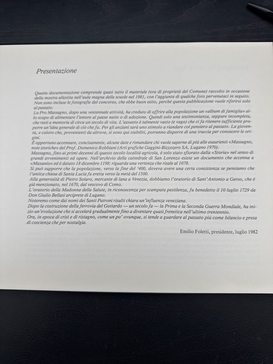 Libri: Vecchio, Caro Massagno - Fotobuch 1982 – Usato da Zürich venduto da 2013tg 2