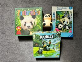 Lot deux jeux, une lampe de table et un puzzle