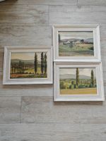 Lot de 3 Tableaux Paysages champêtres - Aquarelles Canson 