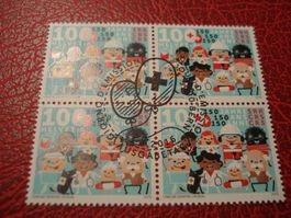 Marke 150J. Rotes Kreuz.,  2016, FDC + Lose Viererblock ET-o