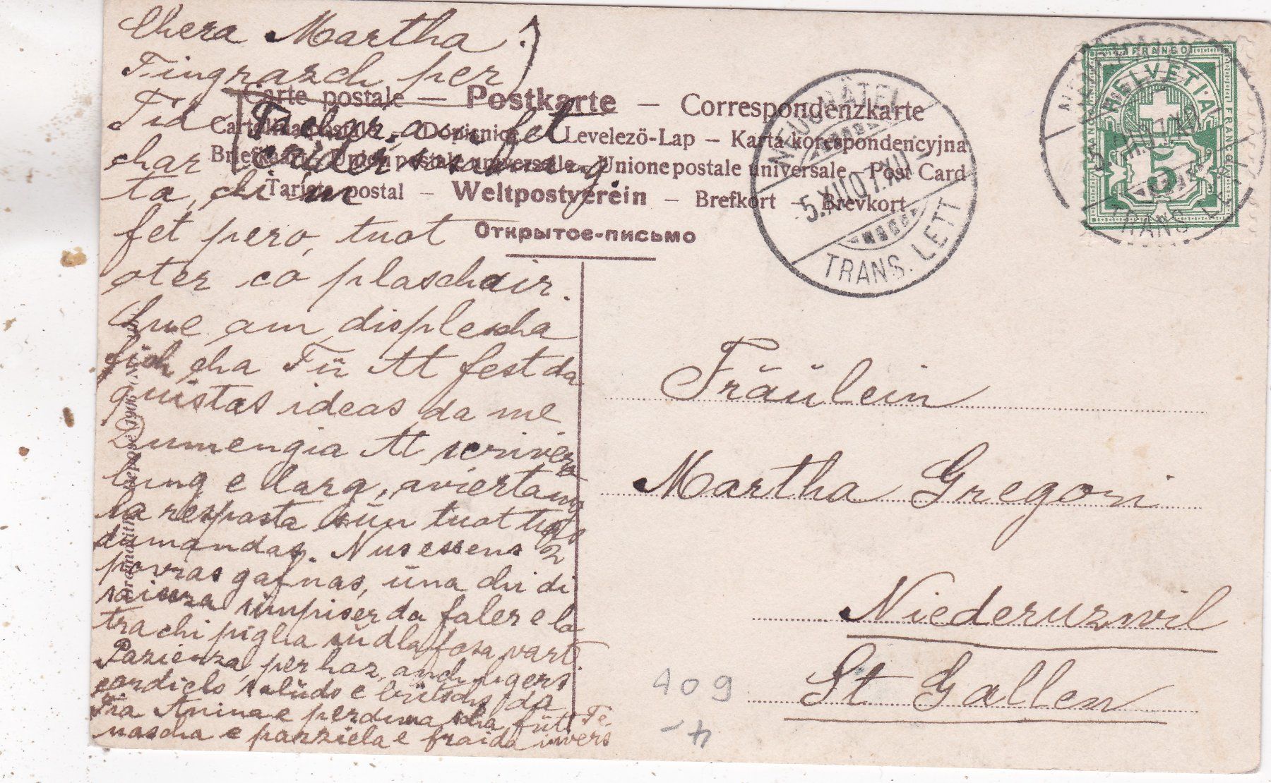 Cartoline postali: Kitsch Frau Glanz 1907 – Usato da Herisau venduto da Lisegrat2008 1