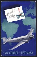 Flugzeug der Lufthansa fliegt zu Weihnac