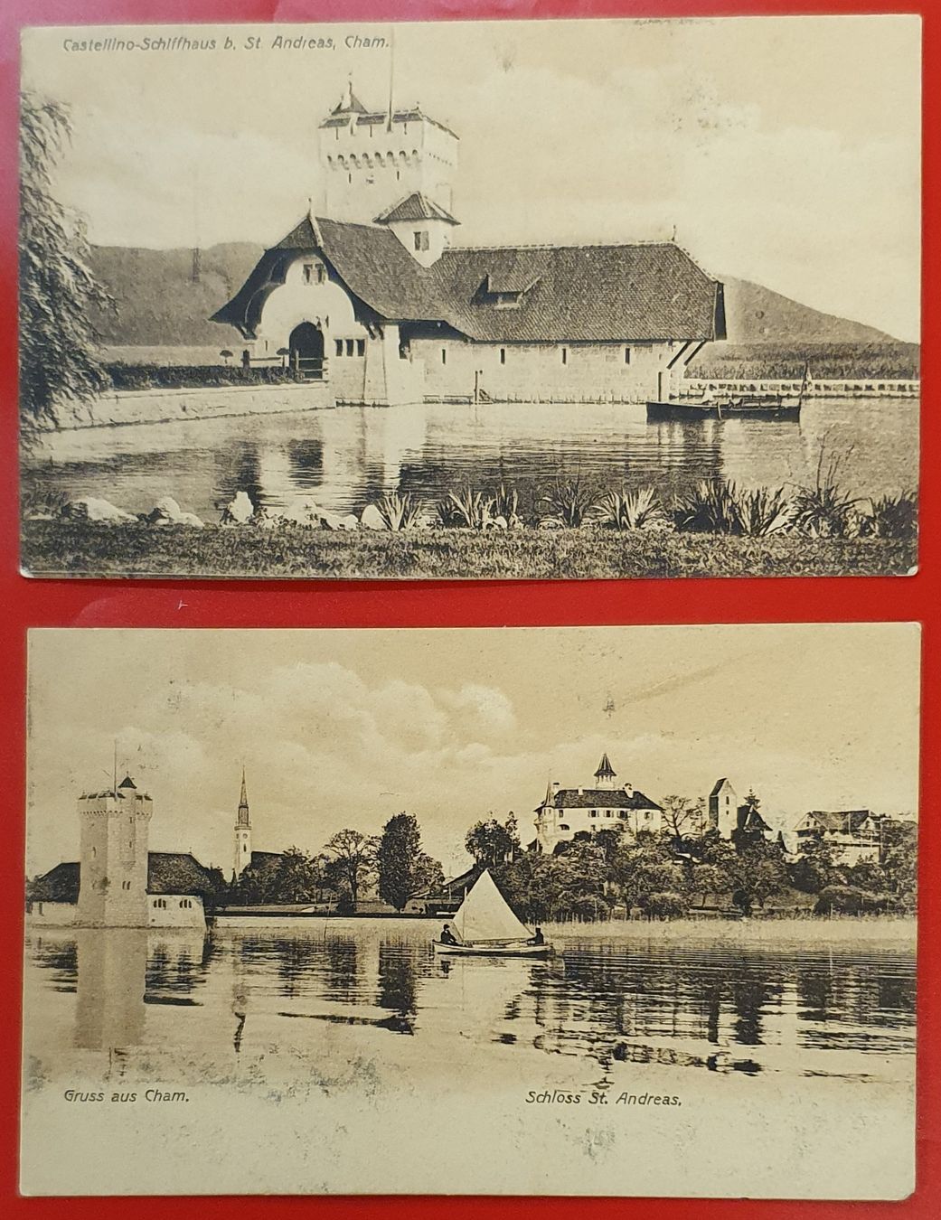Ansichtskarten: 2 alte Ansichtskarten Schloss St. Andreas Cham – Gebraucht aus Kreuzlingen von Rschweiz1