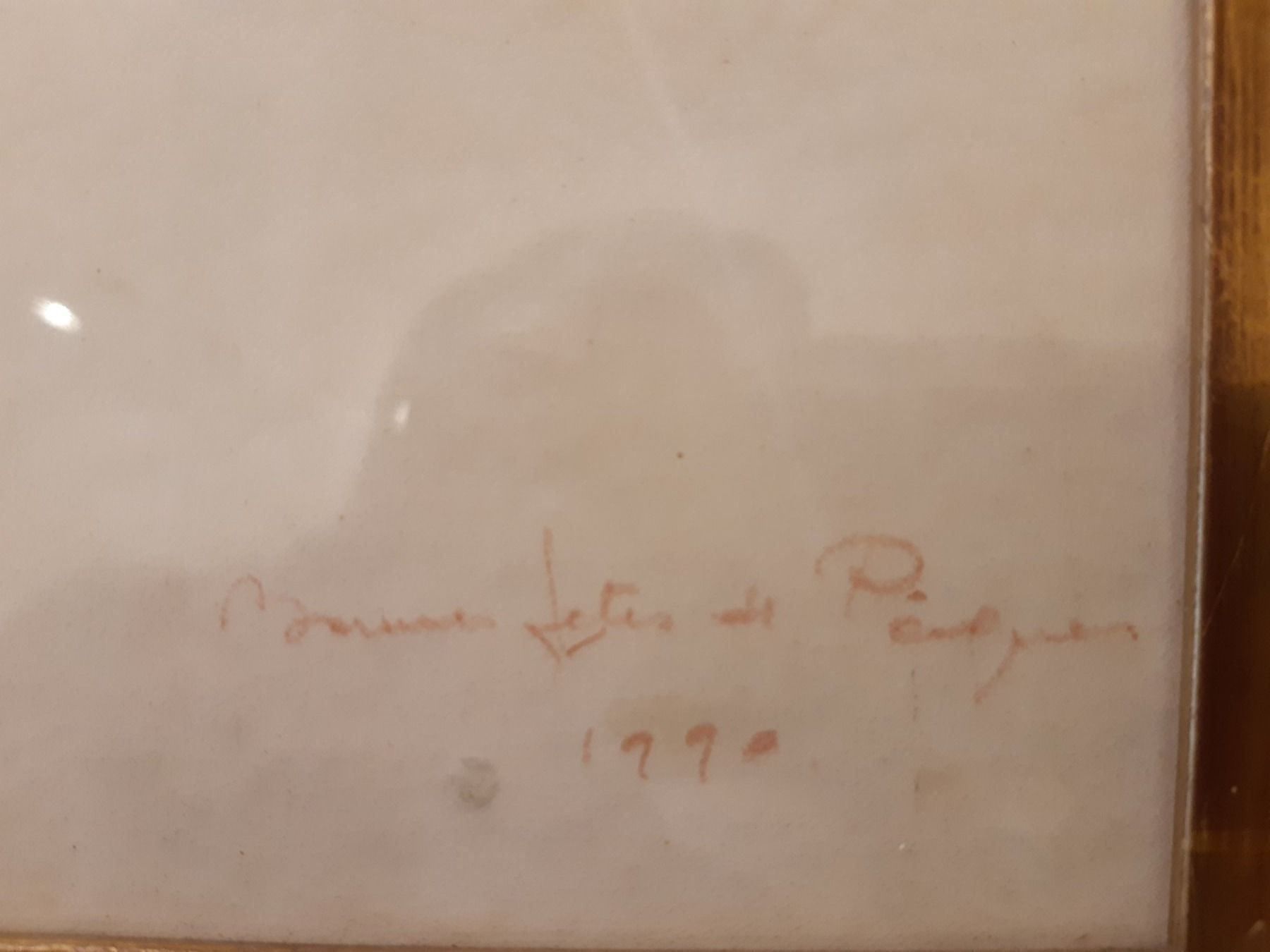 Gemälde: jolie sanguine signée ? datée1990 – Gebraucht aus Lausanne von leneko 3