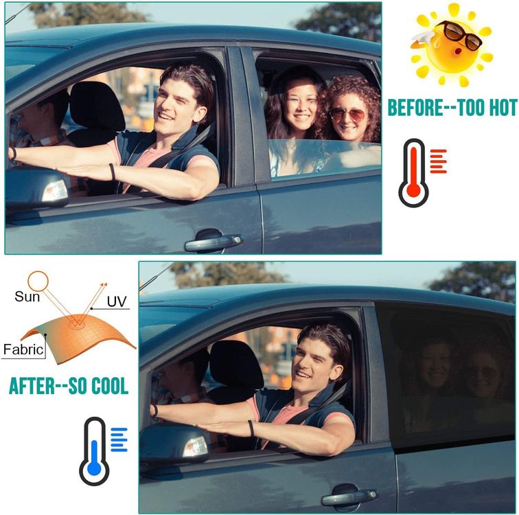 2 Sonnenschutz Auto UV Schutz Universal Netz Seitenfenster