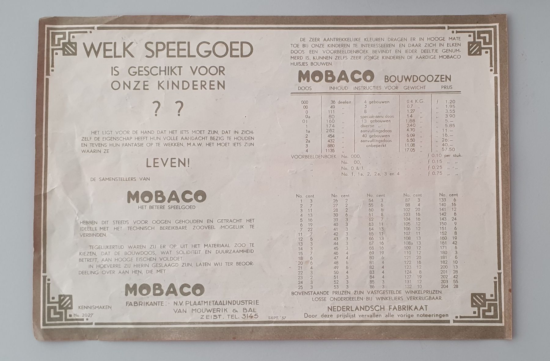 Giocattoli: Mobaco Konstruktionsspielzeugkasten No. 1 – Usato da Kreuzlingen venduto da Rschweiz1 3