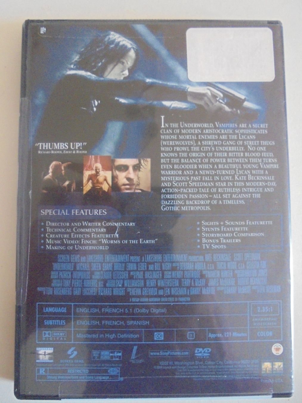 Tutti i DVDs: Underwold " widescreen special edition, français + eng neuf – Nuovo e nell'imballaggio originale da Crissier venduto da Promopost 1