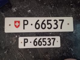 2x Nummernschild PTT Post ausrangiert 66537