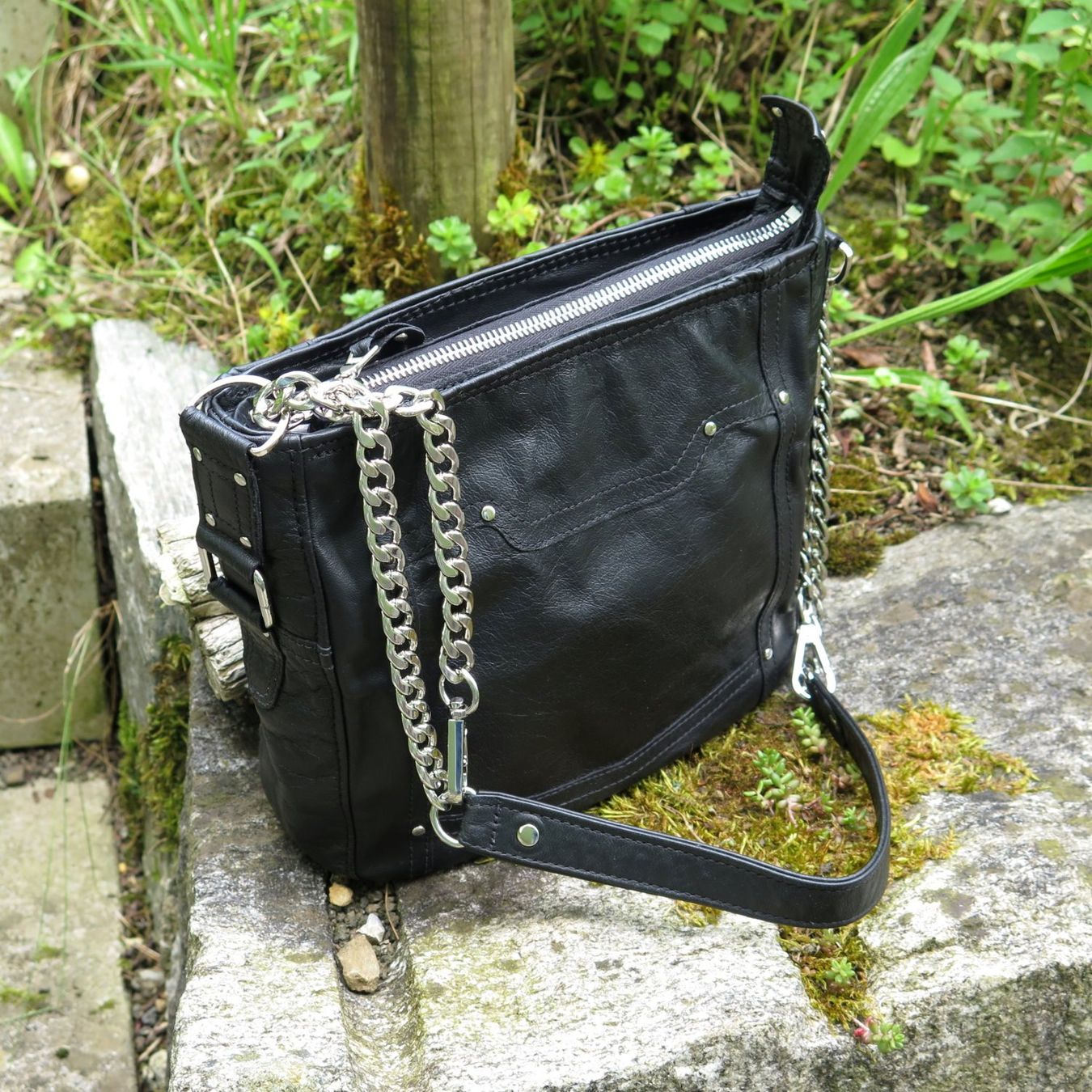 Borse da donna: schwarze Ledertasche Damen, Umhängetasche mit Fransen – Nuovo e nell'imballaggio originale da Trimbach venduto da ps-lederwerk 4