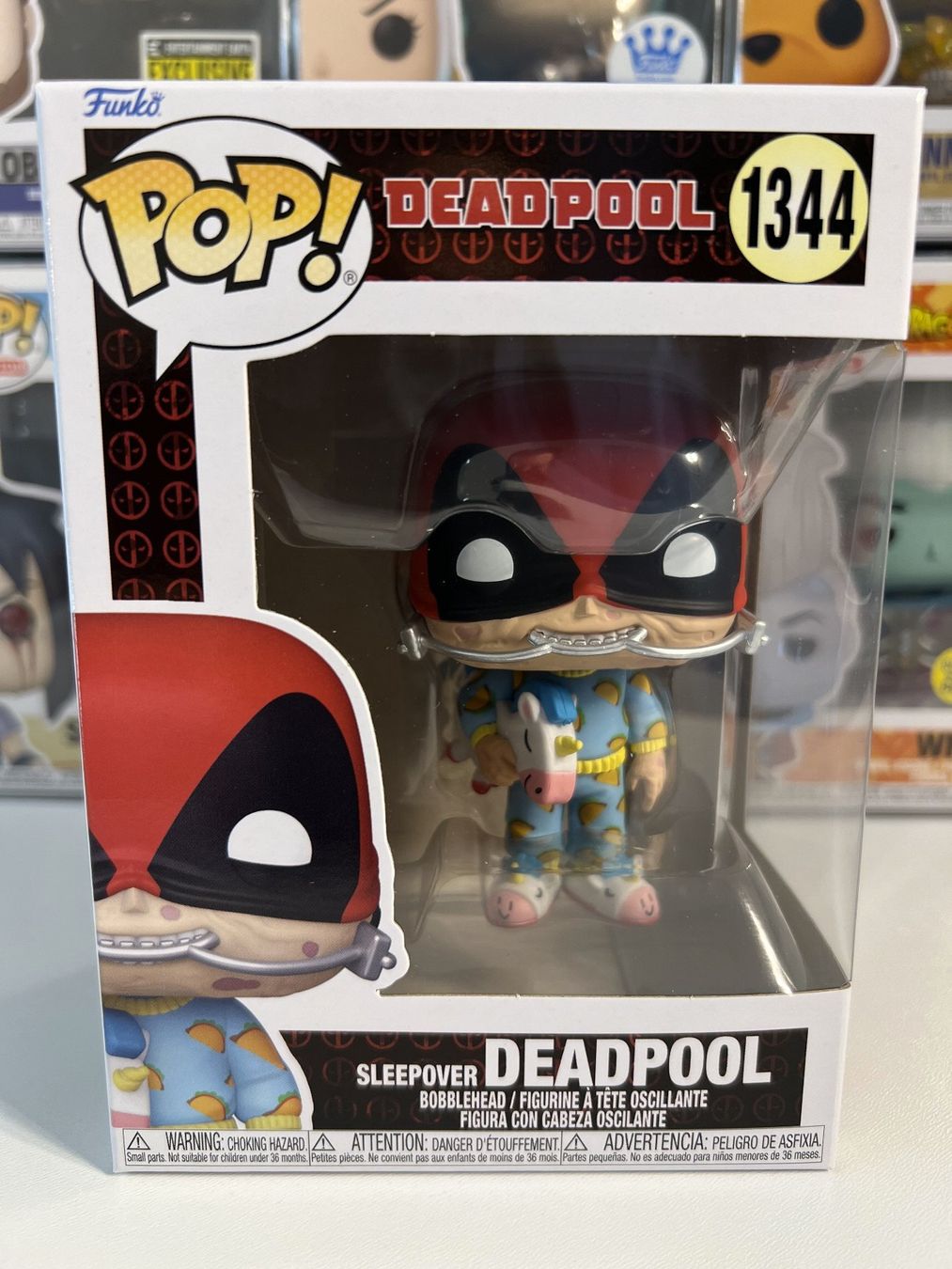 Funko Statuette: Funko POP! Deadpool Parody Sleepover Deadpool – Nuovo e nell'imballaggio originale da Le Mouret venduto da perfectbijou