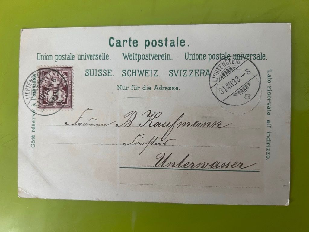 Cartoline postali: 4 BILD AK VON LICHTENSTEIG STEMPEL1898 – Usato da Steinach venduto da Momoco 1