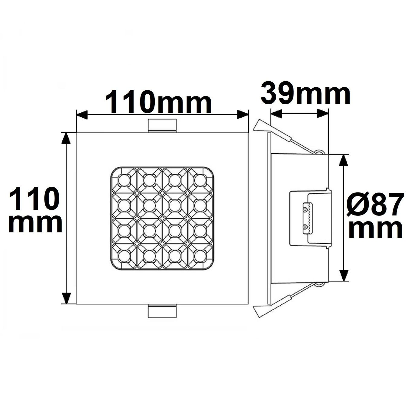 Lampade: LED Einbaustrahler, Weiss, 11 cm x 11 cm – Nuovo (secondo la descrizione) da Kreuzlingen venduto da Smart-Light 3