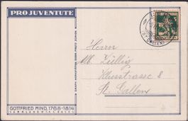 1916, Luxus-Pro Juventute-Karte mit J5 von NEKER (SG)