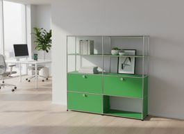 USM Haller Regal 2x4 Grün / Neu (mit A Gestänge)