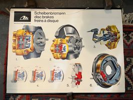 4x ata plakat, schnittzeichnungen, bremsgeräte, scheibenbr.