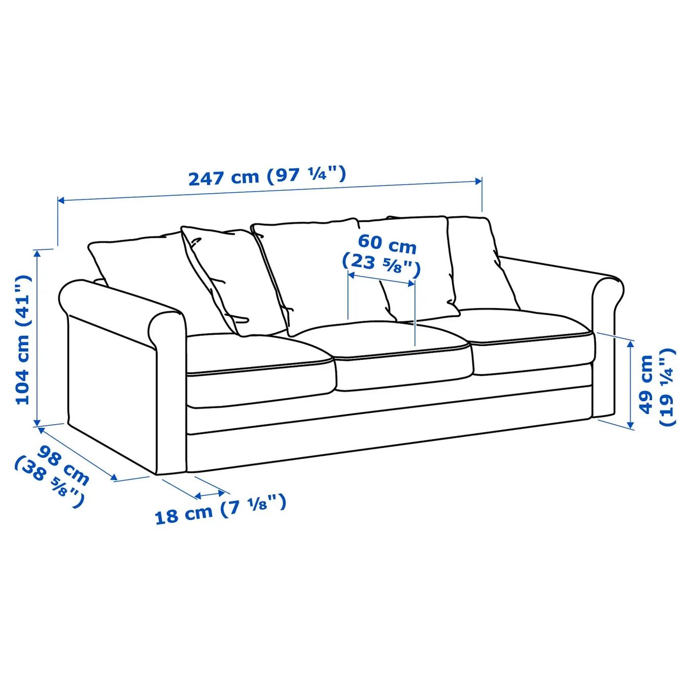 Ikea Divani: GRÖNLID 3er Sofa - waschbare Bezüge – Usato da Zürich venduto da xXLenarduzziXx 9