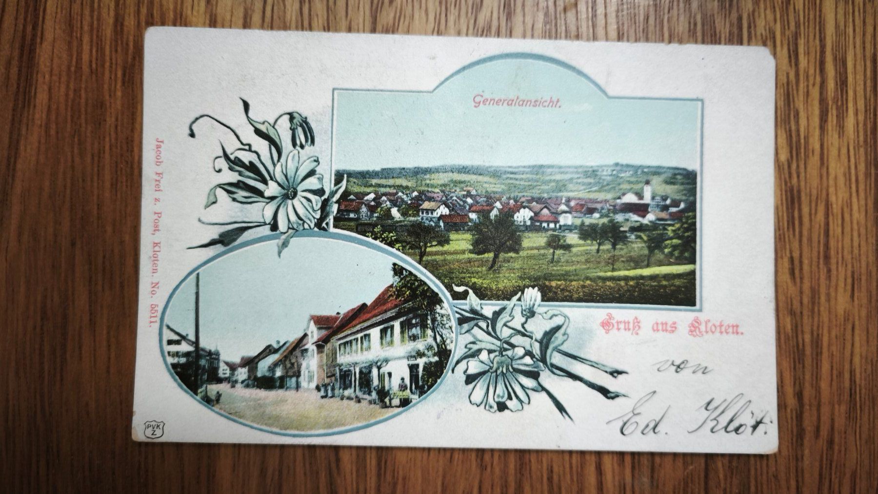 Cartoline postali: Litho Postkarte KLOTEN – Usato da Aesch BL venduto da Opirol