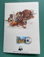 WWF Folder mit Tiger Briefmarke - Seltenes Sammlerstück!