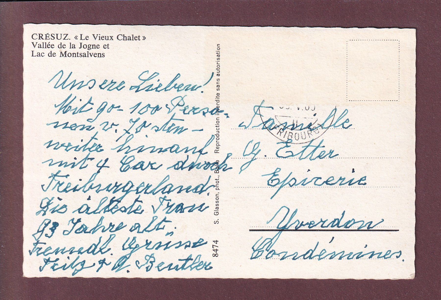 Cartoline postali: CRESUZ- Le Vieux Chalet – Usato da Pully venduto da nicecards 1