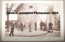 CP carte postale / tombola pompiers Plainpalais 1924 (rare)
