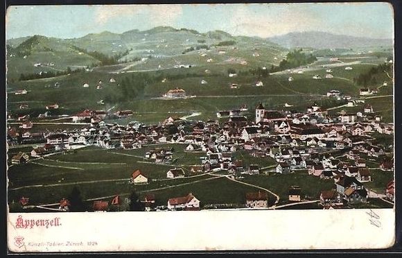 Cartoline postali: AK Appenzell, Teilansicht mit Kirche – Usato da Berlin venduto da bartko-reher