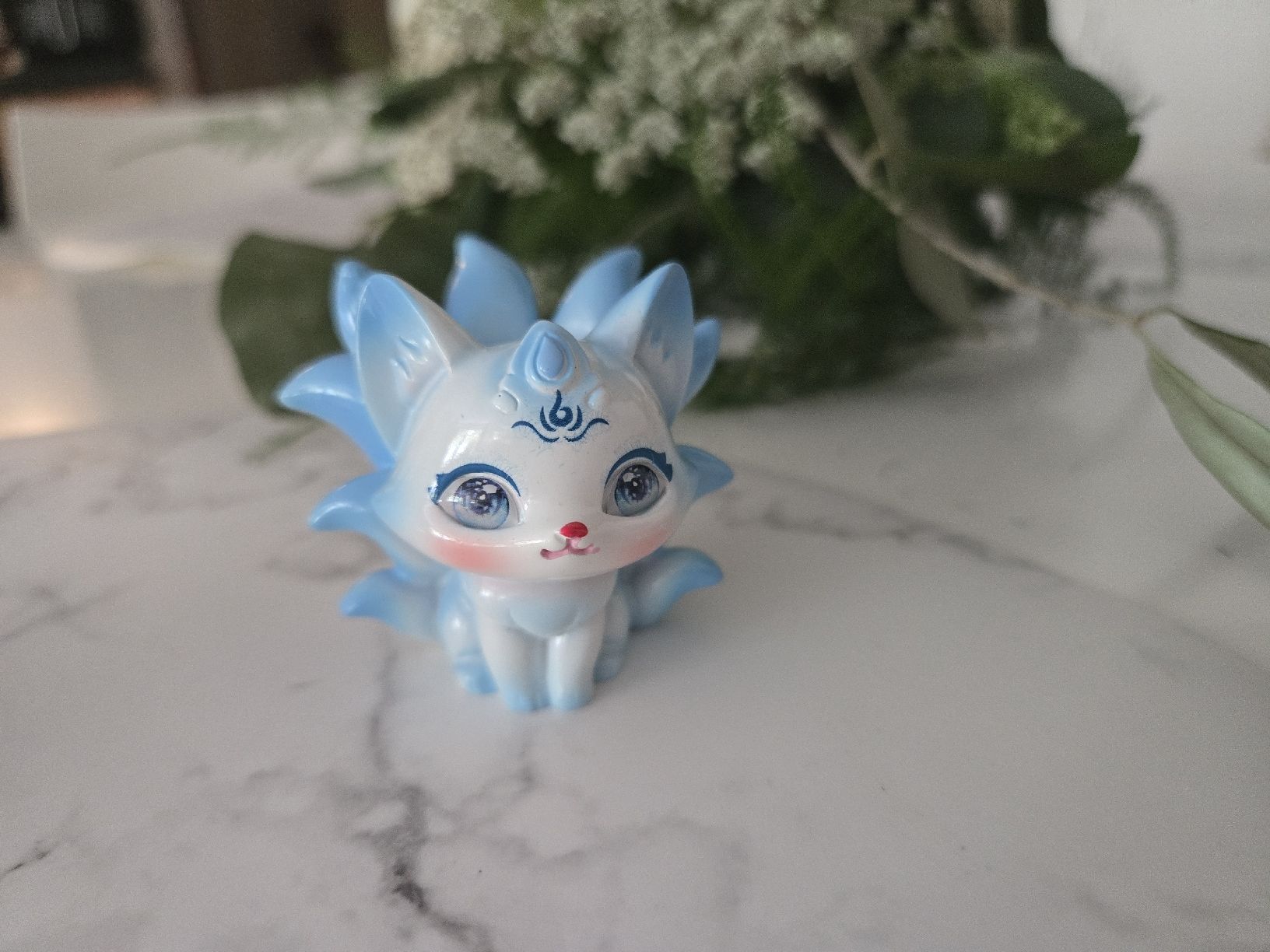 Statuette: Dekofigur Fox ling blau weiss neu  – Nuovo (secondo la descrizione) da Burgdorf venduto da Kiki--Nova