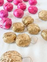 24x Walnuss Rosa Gold Dekoration Weihnachten