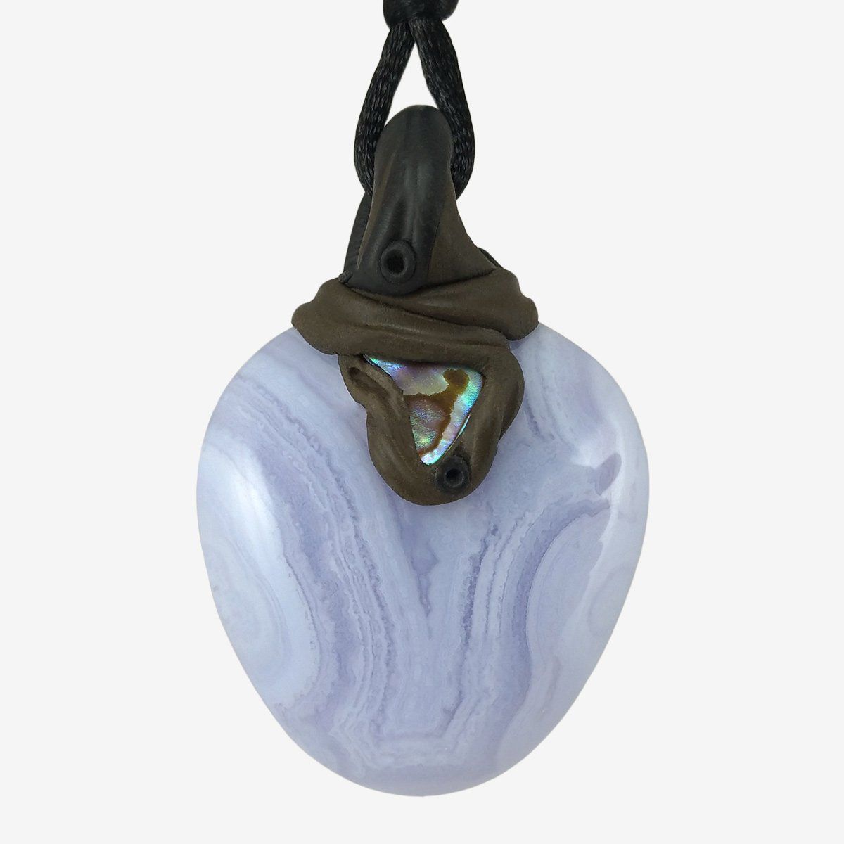 Minerali & Pietre curative: Chalcedon Steinanhänger mit Abalone Perlmutt – Nuovo e nell'imballaggio originale da Meilen venduto da BYRD-Design