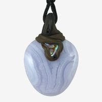Chalcedon Steinanhänger mit Abalone Perlmutt
