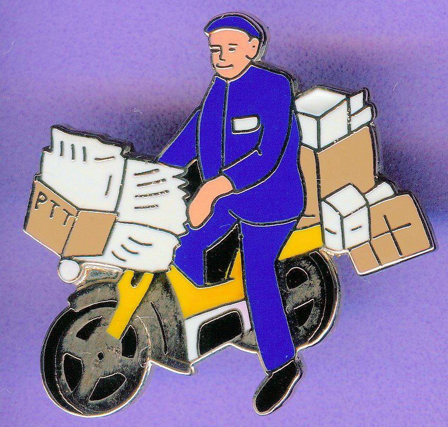 Placchette & Badge: PTT   Pöstler mit Motorrad – Usato da Winterthur venduto da Sammleroase