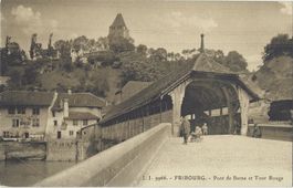 J.  J.   9966.  -  FRIBOURG.  -  Pont de Berne et Tour Rouge