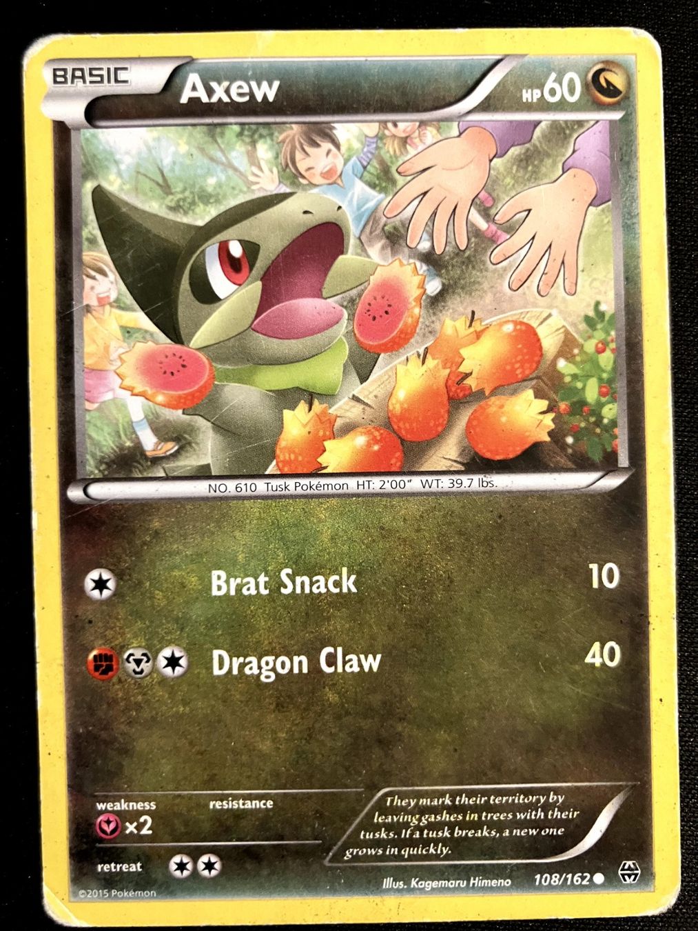 Pokémon Sammelbilder & Trading cards: Pokemon Axew - BREAKthrough 108/162 - English – Gebraucht aus Bern von Big_GS