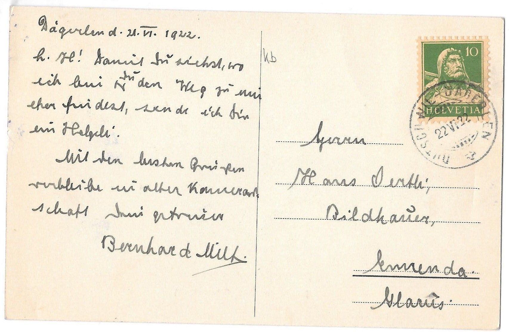 Cartoline postali: Dägerlen (Bezirk Winterthur) Teilansicht – Usato da Olten venduto da clotaldi 1