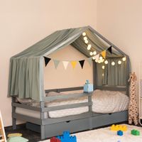 20784 - Kinderbett 90x200cm KUMY mit Schubladen - Grau