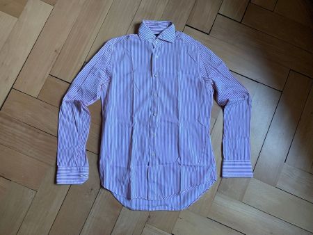 ZARA - Hemd weiss-fuchsia gestreift M