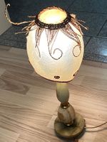 Antike TISCHLAMPE (Onyx/Marmor) mit Glasschirm / zirka 1961