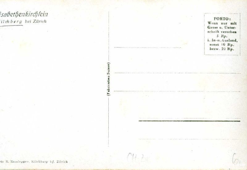 Cartoline postali: Kirchberg - Elisabethenkirchlein + c1935 – Usato da Emmenbrücke venduto da teestube 1