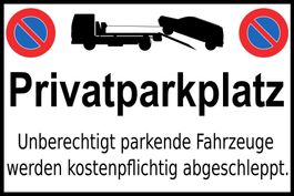 Blechschild Privatparkplatz 60 x 40 cm parkieren abschleppen